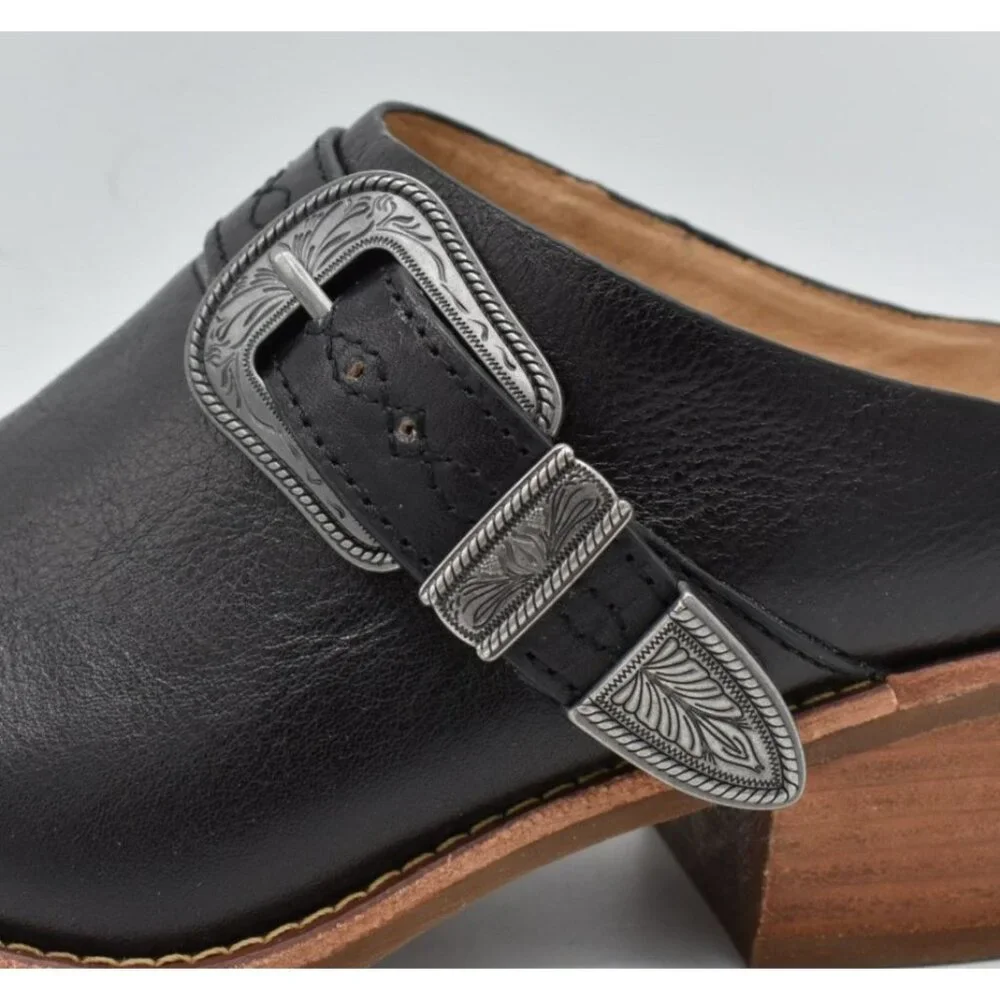 Sofft Women Size 8 Adara Black Leather Buckle Shooties‎ Booties Shoes Mules